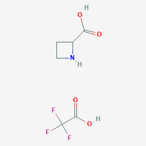 molecular formula C6H8F3NO4 B14792627 azetidine-2-carboxylic acid;2,2,2-trifluoroacetic acid 