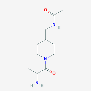 molecular formula C11H21N3O2 B14792695 N-[[1-(2-aminopropanoyl)piperidin-4-yl]methyl]acetamide 