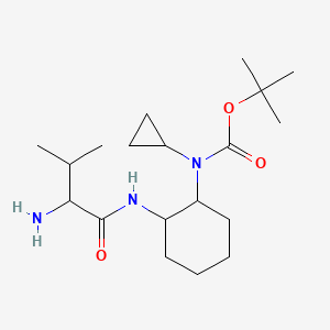 molecular formula C19H35N3O3 B14792781 tert-butyl N-[2-[(2-amino-3-methylbutanoyl)amino]cyclohexyl]-N-cyclopropylcarbamate 