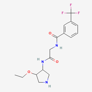 molecular formula C16H20F3N3O3 B14792819 N-[2-[(4-ethoxypyrrolidin-3-yl)amino]-2-oxoethyl]-3-(trifluoromethyl)benzamide 