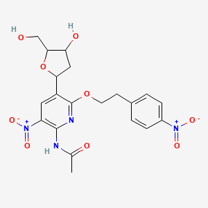molecular formula C20H22N4O9 B14792858 N-[5-[4-hydroxy-5-(hydroxymethyl)oxolan-2-yl]-3-nitro-6-[2-(4-nitrophenyl)ethoxy]pyridin-2-yl]acetamide 