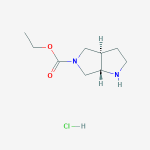 molecular formula C9H17ClN2O2 B14793070 ethyl (3aR,6aS)-2,3,3a,4,6,6a-hexahydro-1H-pyrrolo[2,3-c]pyrrole-5-carboxylate;hydrochloride 