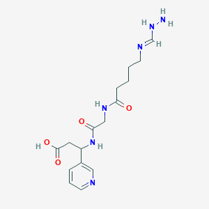 molecular formula C16H24N6O4 B14793110 beta-[[2-[[5-[(Aminoiminomethyl)amino]-1-oxopentyl]amino]acetyl]amino]-3-pyridinepropanoic acid 