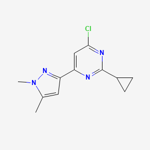 molecular formula C12H13ClN4 B1479320 4-chloro-2-cyclopropyl-6-(1,5-dimethyl-1H-pyrazol-3-yl)pyrimidine CAS No. 2098085-82-4