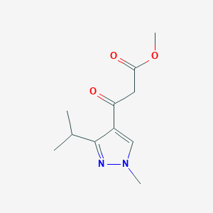 molecular formula C11H16N2O3 B14793295 Methyl 3-(3-isopropyl-1-methyl-1H-pyrazol-4-yl)-3-oxopropanoate 