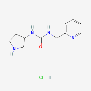 molecular formula C11H17ClN4O B14793303 1-(Pyridin-2-ylmethyl)-3-pyrrolidin-3-ylurea;hydrochloride 
