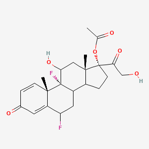 molecular formula C23H28F2O6 B14793359 Pregna-1,4-diene-3,20-dione, 17-(acetyloxy)-6,9-difluoro-11,21-dihydroxy-, (6alpha,11beta)- 