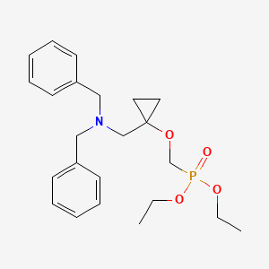 molecular formula C23H32NO4P B14793368 Diethyl((1-((dibenzylamino)methyl)cyclopropoxy)methyl)phosphonate 