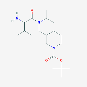 molecular formula C19H37N3O3 B14793447 tert-Butyl 3-(((S)-2-amino-N-isopropyl-3-methylbutanamido)methyl)piperidine-1-carboxylate 