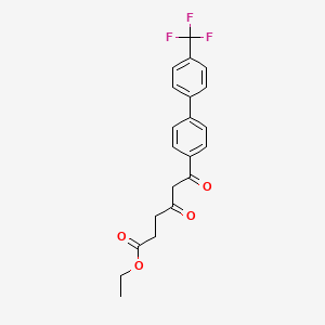 molecular formula C21H19F3O4 B14793486 Ethyl 4,6-dioxo-6-(4'-(trifluoromethyl)biphenyl-4-yl)hexanoate 