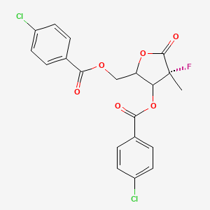 molecular formula C20H15Cl2FO6 B14793558 Methyl-5-oxooxolan-2-yl]methyl 4-chlorobenzoate 