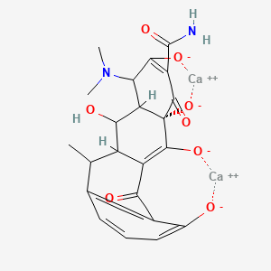 molecular formula C22H20Ca2N2O8 B14793619 dicalcium;(10aS)-9-carbamoyl-7-(dimethylamino)-6-hydroxy-5-methyl-10,12-dioxo-5a,6,6a,7-tetrahydro-5H-tetracene-1,8,10a,11-tetrolate 