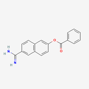 molecular formula C18H14N2O2 B14793644 6-Carbamimidoylnaphthalen-2-yl benzoate 