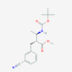 molecular formula C18H24N2O4 B14793743 (2R,3R)-Methyl 3-((tert-butoxycarbonyl)amino)-2-(3-cyanobenzyl)butanoate 