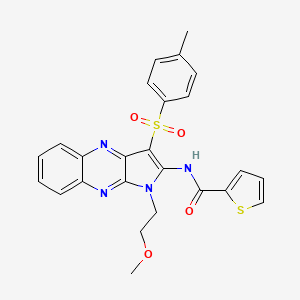 molecular formula C25H22N4O4S2 B14793777 N-(1-(2-Methoxyethyl)-3-tosyl-1H-pyrrolo[2,3-b]quinoxalin-2-yl)thiophene-2-carboxamide 
