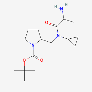 molecular formula C16H29N3O3 B14793790 Tert-butyl 2-[[2-aminopropanoyl(cyclopropyl)amino]methyl]pyrrolidine-1-carboxylate 