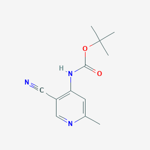 molecular formula C12H15N3O2 B14793795 tert-Butyl (5-cyano-2-methylpyridin-4-yl)carbamate 