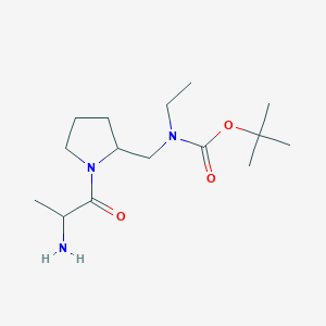 molecular formula C15H29N3O3 B14793826 tert-Butyl ((1-((S)-2-aminopropanoyl)pyrrolidin-2-yl)methyl)(ethyl)carbamate 