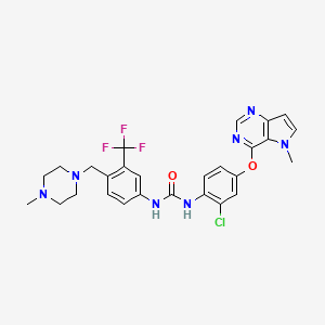 molecular formula C27H27ClF3N7O2 B14793843 Urea, N-[2-chloro-4-[(5-methyl-5H-pyrrolo[3,2-d]pyrimidin-4-yl)oxy]phenyl]-N'-[4-[(4-methyl-1-piperazinyl)methyl]-3-(trifluoromethyl)phenyl]- 