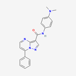 molecular formula C21H19N5O B14793923 Pyrazolo[1,5-a]pyrimidine-3-carboxamide, N-[4-(dimethylamino)phenyl]-7-phenyl- 