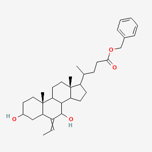 molecular formula C33H48O4 B14793949 benzyl 4-[(10R,13R)-6-ethylidene-3,7-dihydroxy-10,13-dimethyl-1,2,3,4,5,7,8,9,11,12,14,15,16,17-tetradecahydrocyclopenta[a]phenanthren-17-yl]pentanoate 