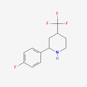 molecular formula C12H13F4N B14793952 Cis-2-(4-fluorophenyl)-4-(trifluoromethyl)piperidine 