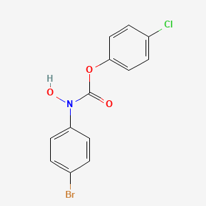 molecular formula C13H9BrClNO3 B14793994 Carbamic acid, (4-bromophenyl)hydroxy-, 4-chlorophenyl ester 