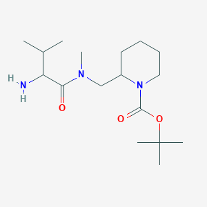 molecular formula C17H33N3O3 B14794036 Tert-butyl 2-[[(2-amino-3-methylbutanoyl)-methylamino]methyl]piperidine-1-carboxylate 