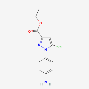 molecular formula C12H12ClN3O2 B14794092 ethyl1-(4-aminophenyl)-5-chloro-1H-pyrazole-3-carboxylate 