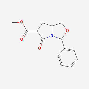 molecular formula C14H15NO4 B14794118 methyl 5-oxo-3-phenyl-3,6,7,7a-tetrahydro-1H-pyrrolo[1,2-c][1,3]oxazole-6-carboxylate 