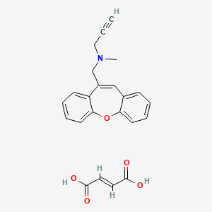 molecular formula C23H21NO5 B14794142 N-(benzo[b][1]benzoxepin-5-ylmethyl)-N-methylprop-2-yn-1-amine;(E)-but-2-enedioic acid 