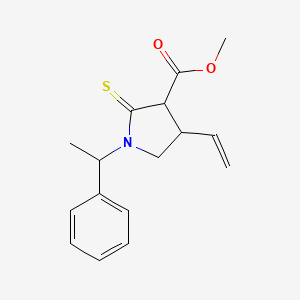 molecular formula C16H19NO2S B14794183 Methyl 4-ethenyl-1-(1-phenylethyl)-2-sulfanylidenepyrrolidine-3-carboxylate 