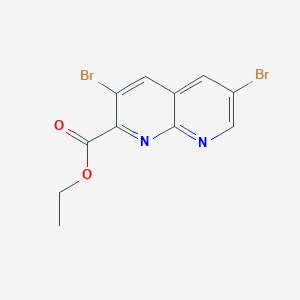 molecular formula C11H8Br2N2O2 B14794199 Ethyl 3,6-dibromo-1,8-naphthyridine-2-carboxylate 