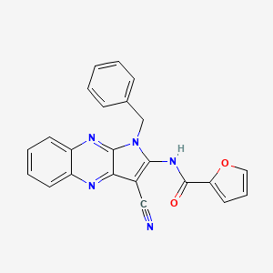 molecular formula C23H15N5O2 B14794240 N-(1-benzyl-3-cyano-1H-pyrrolo[2,3-b]quinoxalin-2-yl)furan-2-carboxamide 