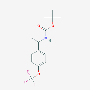 molecular formula C14H18F3NO3 B14794278 tert-butyl N-[1-[4-(trifluoromethoxy)phenyl]ethyl]carbamate 