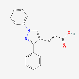 molecular formula C18H14N2O2 B14794298 1,3-Diphenyl-1h-pyrazole-4-acrylic acid 