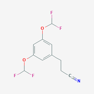 molecular formula C11H9F4NO2 B14794318 (3,5-Bis(difluoromethoxy)phenyl)propanenitrile 
