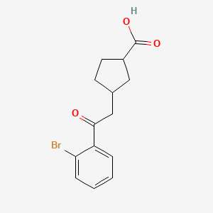 molecular formula C14H15BrO3 B14794371 cis-3-[2-(2-Bromophenyl)-2-oxoethyl]-cyclopentane-1-carboxylic acid 