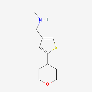 molecular formula C11H17NOS B1479446 N-methyl-1-(5-(tetrahydro-2H-pyran-4-yl)thiophen-3-yl)methanamine CAS No. 2090881-53-9