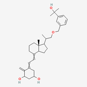 molecular formula C32H46O4 B14794508 5-[2-[(7aR)-1-[1-[[3-(2-hydroxypropan-2-yl)phenyl]methoxy]propan-2-yl]-7a-methyl-2,3,3a,5,6,7-hexahydro-1H-inden-4-ylidene]ethylidene]-4-methylidenecyclohexane-1,3-diol 