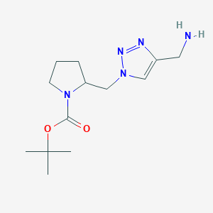 molecular formula C13H23N5O2 B1479464 tert-butyl 2-((4-(aminomethyl)-1H-1,2,3-triazol-1-yl)methyl)pyrrolidine-1-carboxylate CAS No. 2098110-48-4
