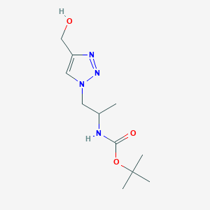 molecular formula C11H20N4O3 B1479470 tert-butyl (1-(4-(hydroxymethyl)-1H-1,2,3-triazol-1-yl)propan-2-yl)carbamate CAS No. 2097965-15-4