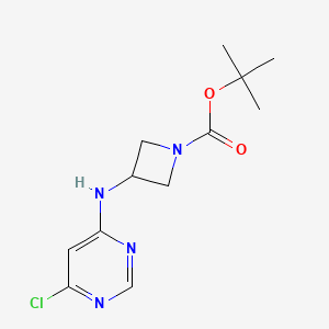 molecular formula C12H17ClN4O2 B1479472 Tert-butyl 3-[(6-chloropyrimidin-4-yl)amino]azetidine-1-carboxylate CAS No. 2098047-30-2
