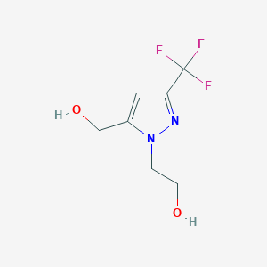 molecular formula C7H9F3N2O2 B1479481 2-(5-(hydroxymethyl)-3-(trifluoromethyl)-1H-pyrazol-1-yl)ethan-1-ol CAS No. 2098069-37-3