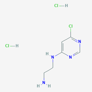 molecular formula C6H11Cl3N4 B1479483 N1-(6-chloropyrimidin-4-yl)ethane-1,2-diamine dihydrochloride CAS No. 2098129-64-5