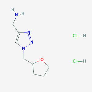 molecular formula C8H16Cl2N4O B1479489 (1-((tetrahydrofuran-2-yl)methyl)-1H-1,2,3-triazol-4-yl)methanamine dihydrochloride CAS No. 2097954-86-2