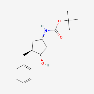 molecular formula C17H25NO3 B14794911 tert-Butyl ((1S,3S,4S)-3-benzyl-4-hydroxycyclopentyl)carbamate 