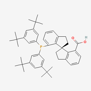 molecular formula C46H57O2P B14794931 (R)-7'-(bis(3,5-di-Tert-butylphenyl)phosphanyl)-2,2',3,3'-tetrahydro-1,1'-spirobi[indene]-7-carboxylic acid 