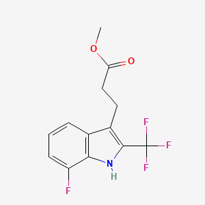 molecular formula C13H11F4NO2 B14795004 Methyl 3-(7-fluoro-2-(trifluoromethyl)-1H-indol-3-yl)propanoate 