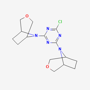 molecular formula C15H20ClN5O2 B14795070 8,8'-(6-Chloro-1,3,5-triazine-2,4-diyl)bis(3-oxa-8-azabicyclo[3.2.1]octane) 